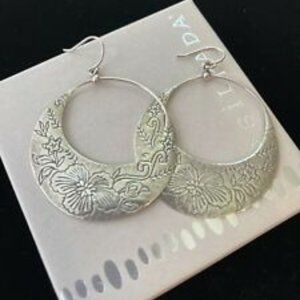 Silpada Sterling Silver Flower Basket hoop Earrings (W2378)